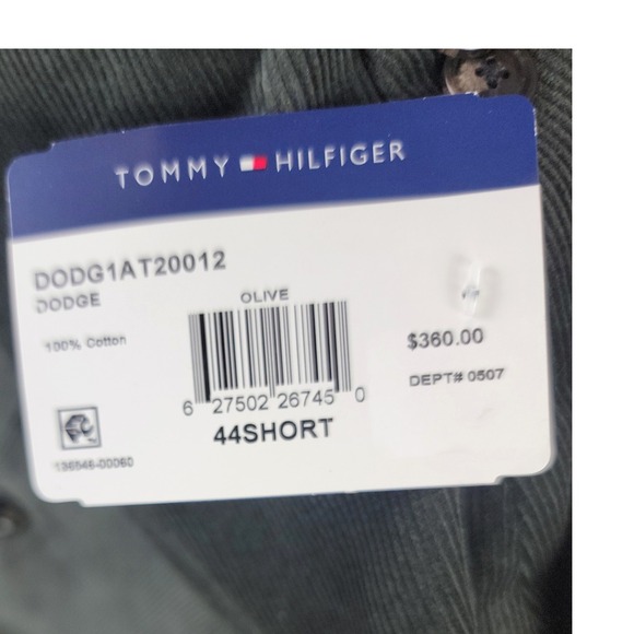Tommy Hilfiger Sport Coat Mens 44S‎ Olive Corduroy Double Breasted Suit Jacket - Picture 8 of 9